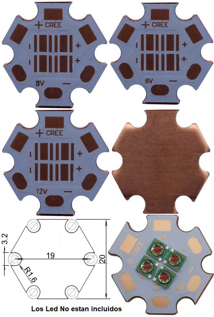 PCB 4 Led 3535, XP, XTE